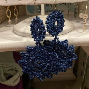 Large macrame statement earrings